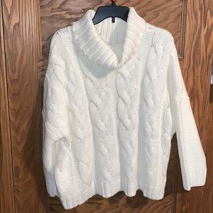 White cowl neck sweater!
